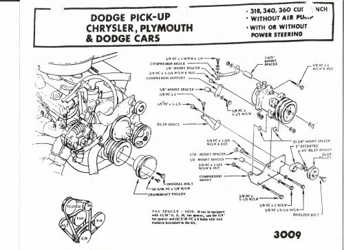 1970 - 1982 318 340 360 Dodge Chrysler Compressor Bracket