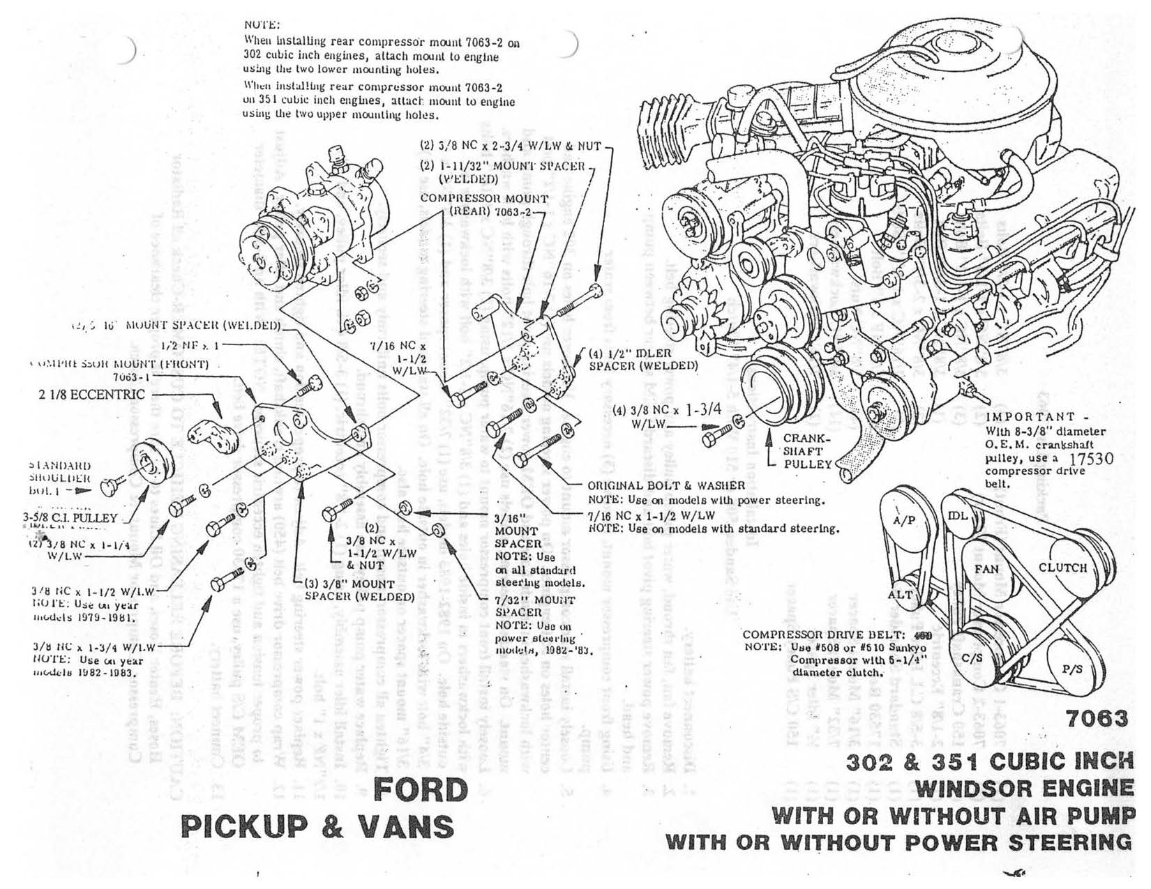 1979 - 1984 302 351 Windsor Engine Compressor Bracket