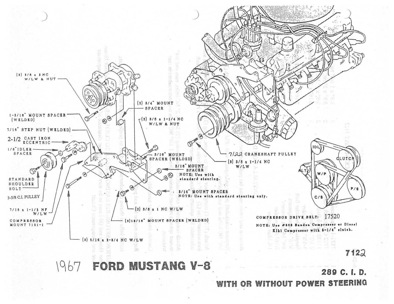 1967-1970 289 302 Ford Compressor Mount Kit