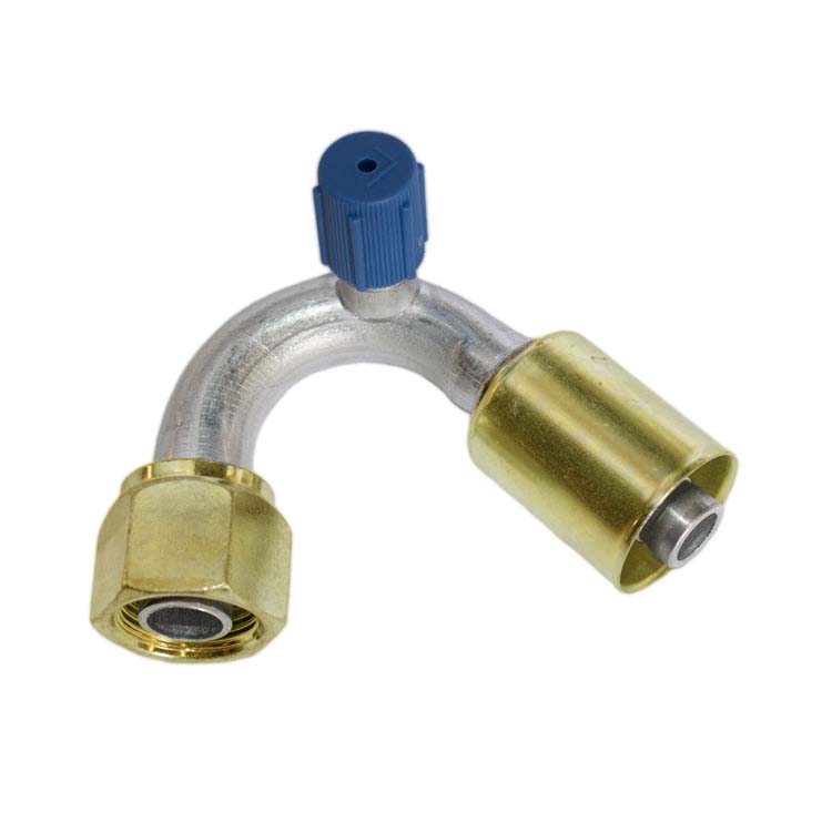 #10 135 Degree R-134a Charging Port Fitting