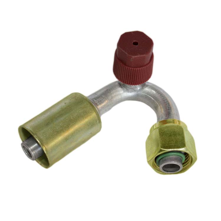#8 135 Degree R-134a Charging Port Fitting