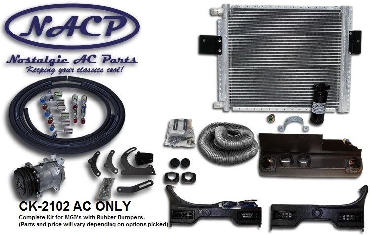 1974 1/2-1981 MGB Rubber Bumper Complete A/C Kit