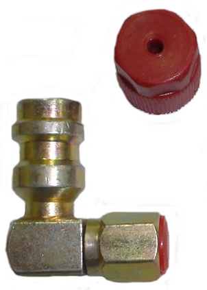 90 Degree R-12 to R-134a High Side Adapter 3/16"