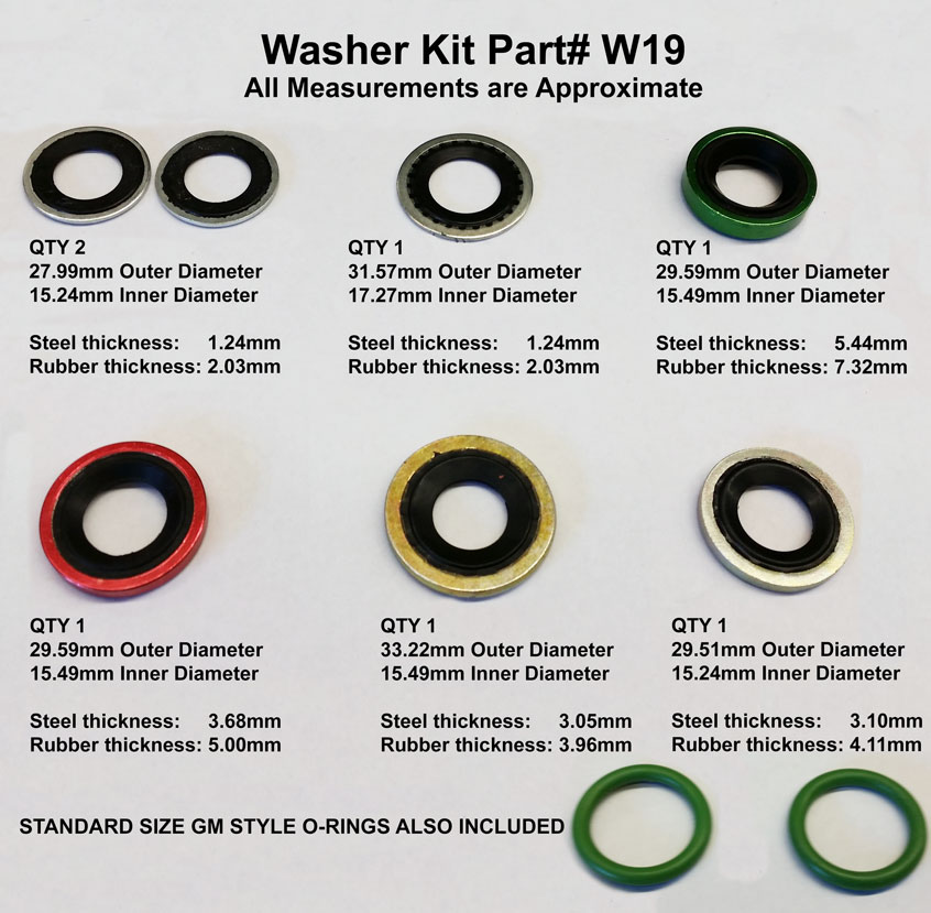 W19 Sealing washer kit various gm compressors